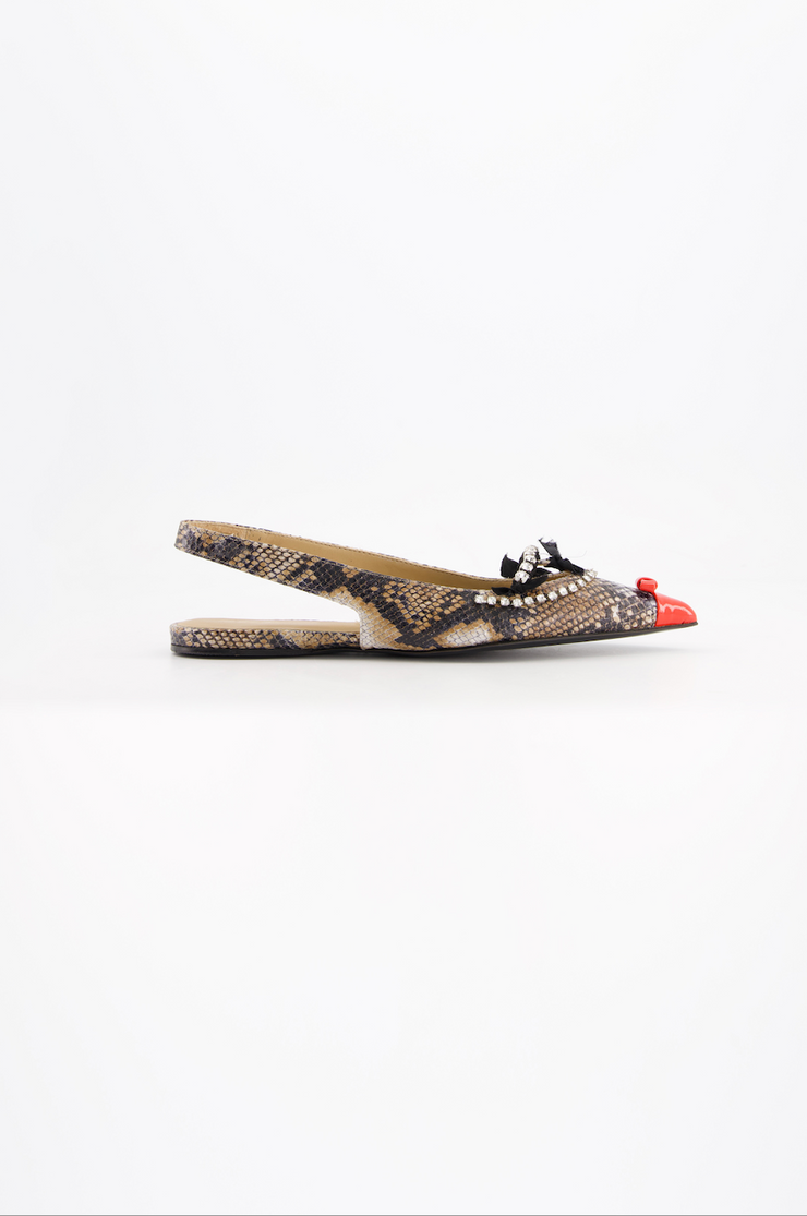 Miky sling Back Snake Red