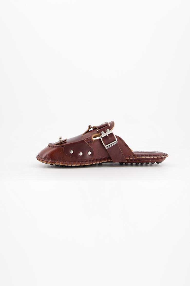 Medusa Mule Strap Bordeaux