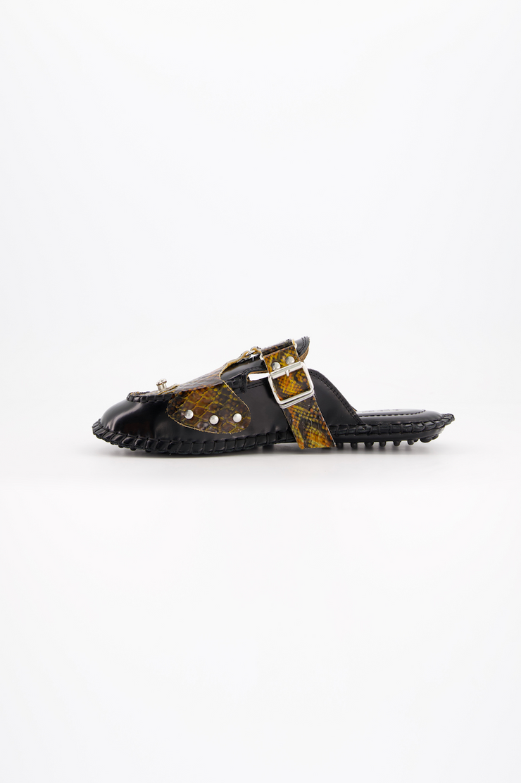 Medusa Mule Strap Black Orange