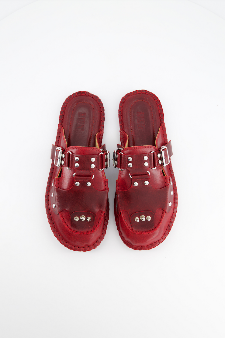Medusa Mule Strap Red