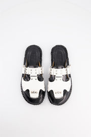 Medusa Mule Strap Black and White