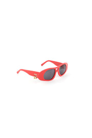 lunette de soleil épaisse biseauté mixte limité mixte créateur Y2K  rouge