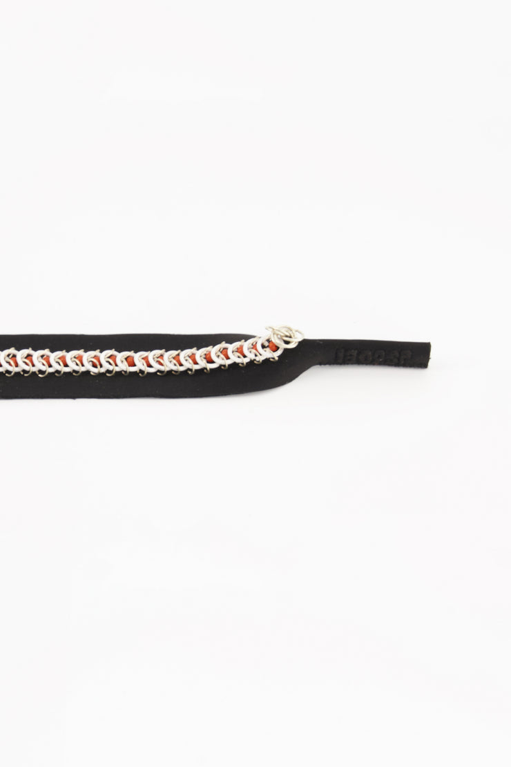 1309SR Strap cordon à lunette brodé à la main, cristaux perles noir