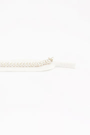 1309SR Strap cordon à lunette brodé à la main, cristaux perles blanc