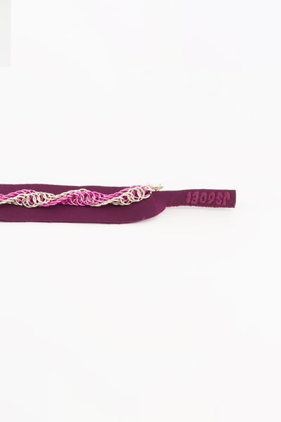 1309SR Strap cordon à lunette brodé à la main, cristaux perles violet