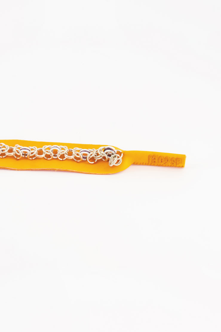 1309SR Strap cordon à lunette brodé à la main, cristaux perles orange