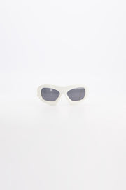 lunette de soleil épaisse biseauté mixte limité mixte créateur Y2K  piercing blanche